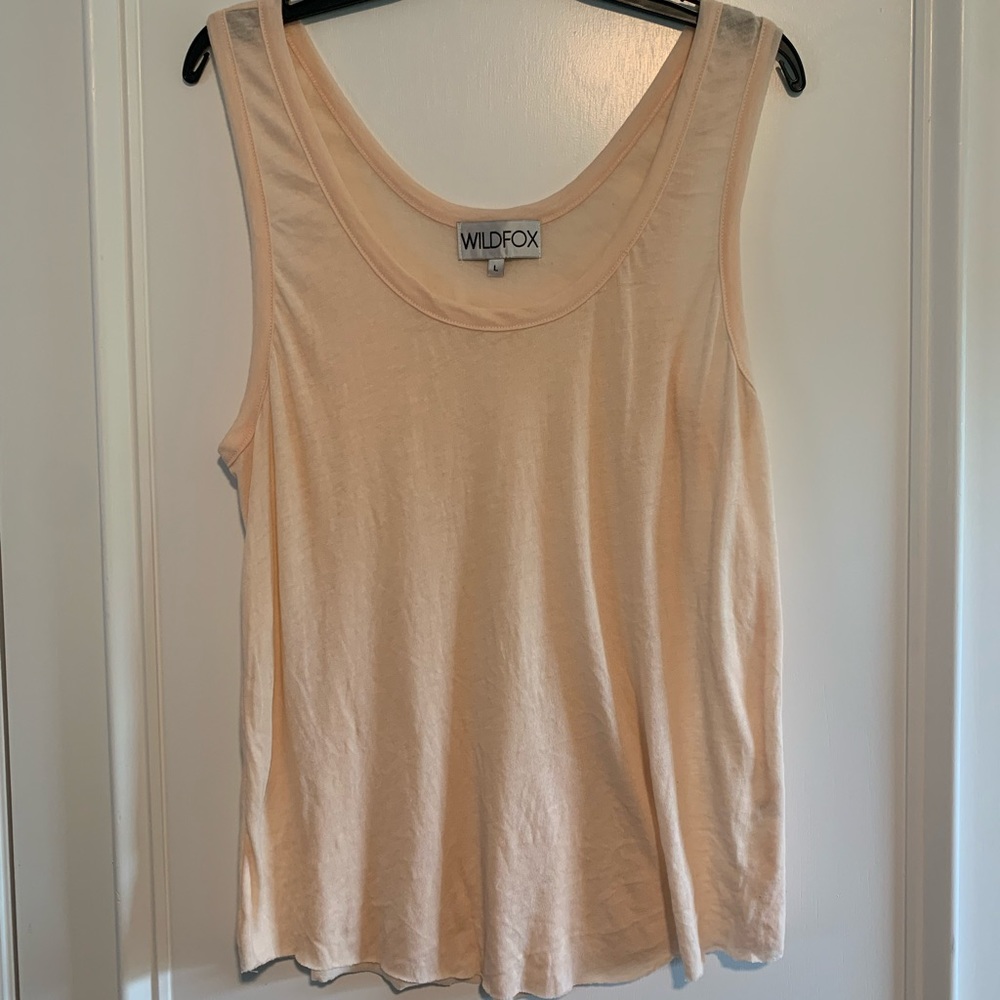 Wildfox Peach Scoop Neck Tank Top